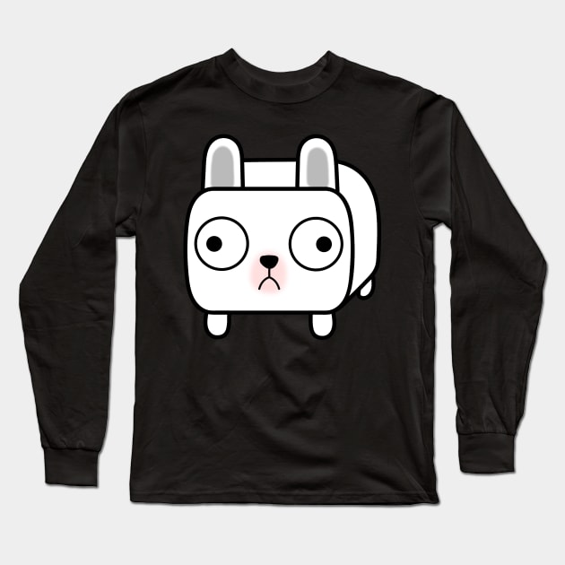 French Bulldog Loaf - White Frenchie Long Sleeve T-Shirt by calidrawsthings